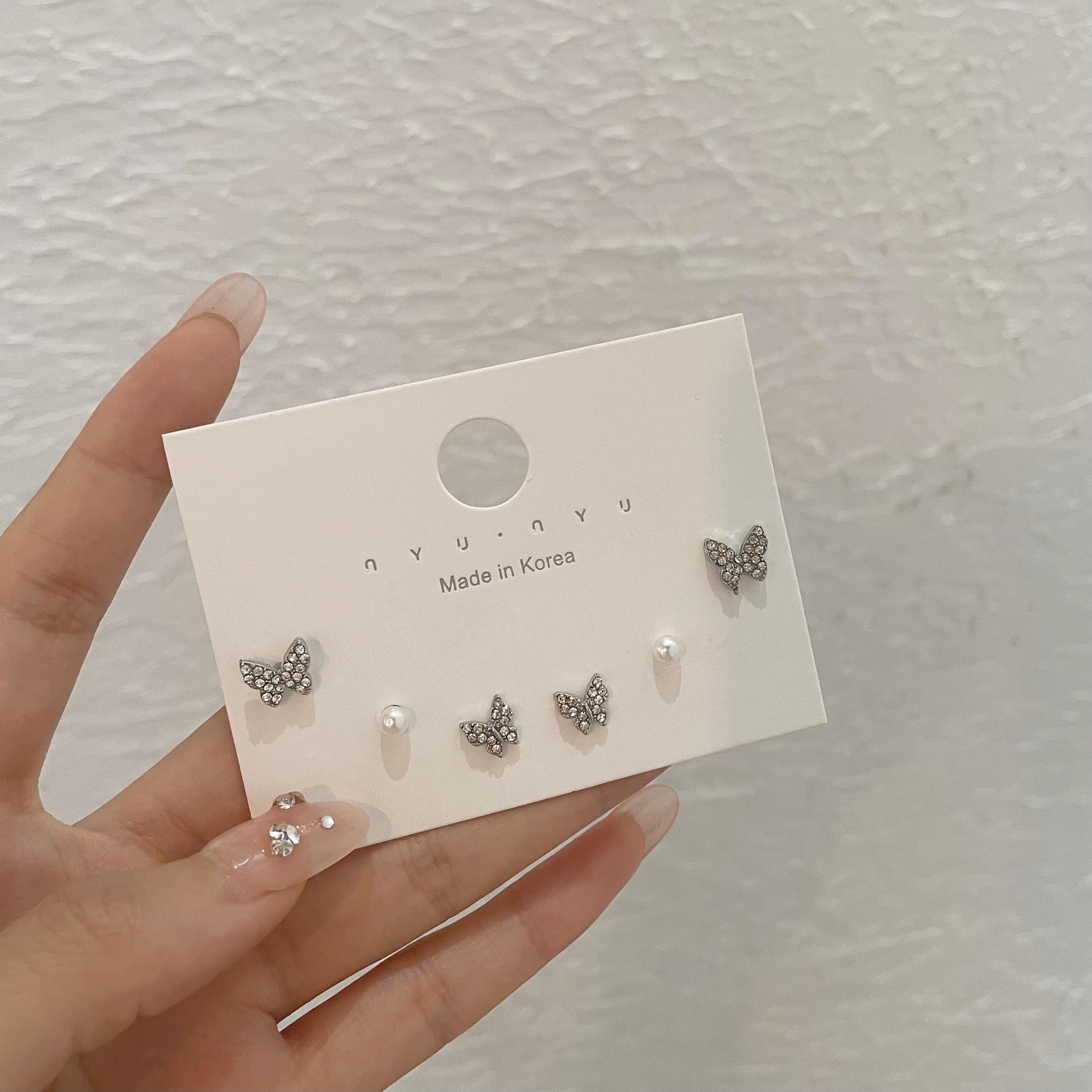 

Fairy butterfly stud earrings set, niche design sense, high-end light luxury earrings, women s earrings, new trendy girls