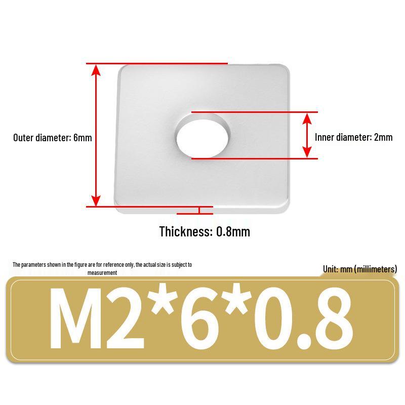 304 Stainless Steel Thickened Square Flat Washers M4-M24