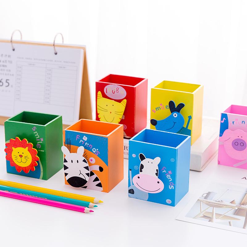 Adorable Wooden Animal Pen Holder - Perfect Study Stationery and Holiday Gift