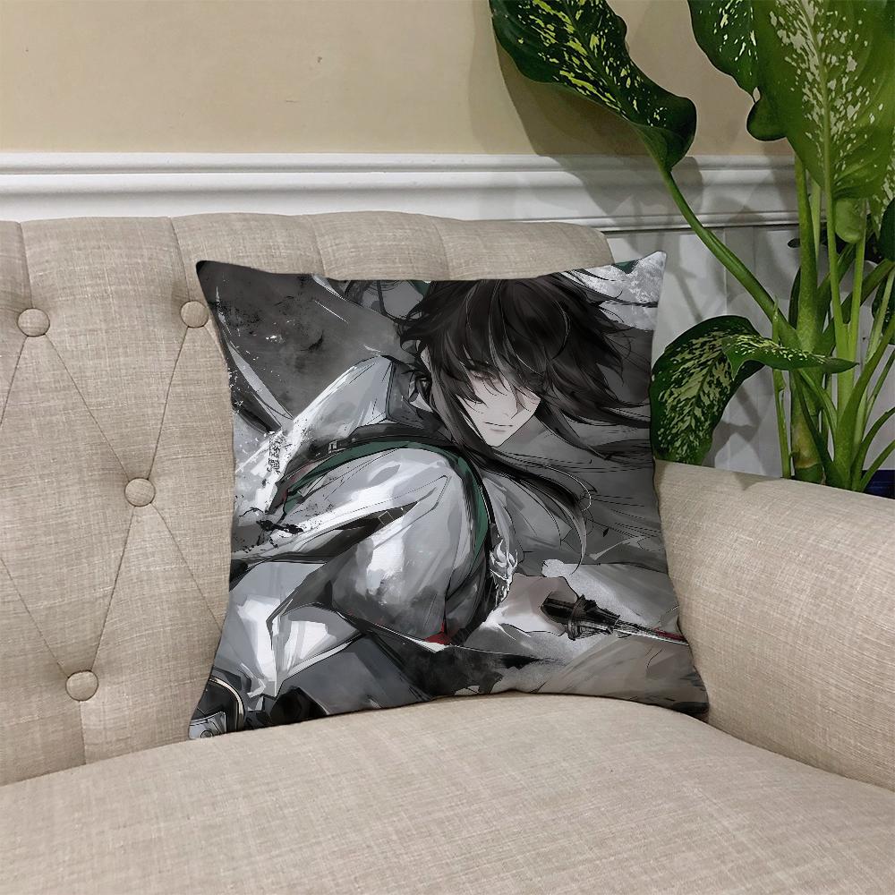 Game Wuthering Waves Qiuyuan cushion cover Square Sofa Cushion Cover Casual Skin-Friendly Comfortable Pillow Cover