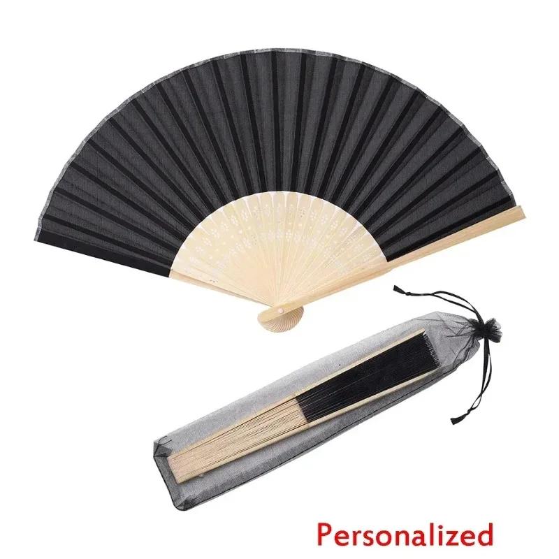 20/24/30PCS Personalized Wedding Fan,Custom Printing Handheld Folding Fans Come with Organza Bag Bridal Shower Baby Christening