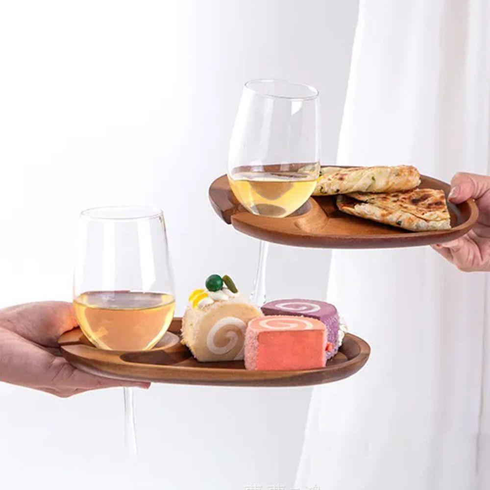 Smooth Surface Goblet Charcuterie Board Wooden Tall Glass Holder Serving Trays  Cheese