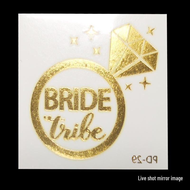 Team Bride Bachelorette Party Gold Foil Tattoo Stickers for Face or Body