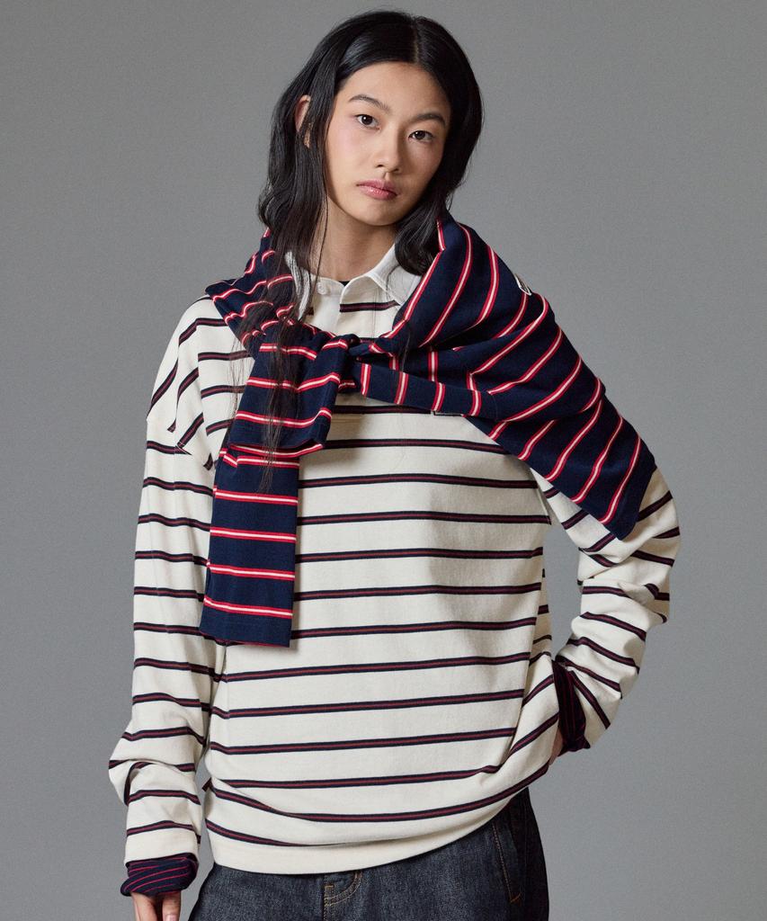 TOULN BRICK Tb-Stripe Rugby T-Shirt Iv (E6W10G3201)