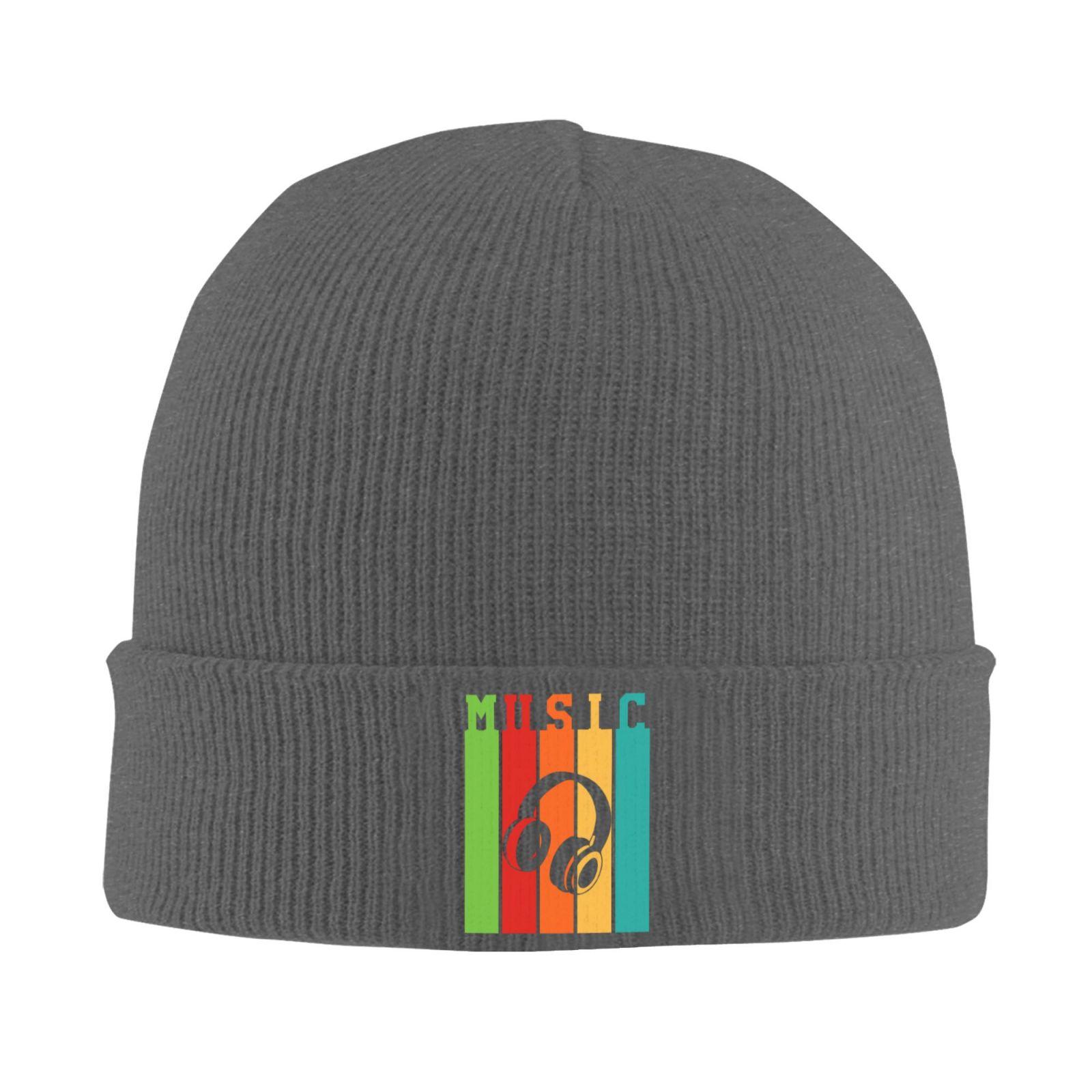 

Music with Headphones Pattern Warm Knitted Cap Fashion Bonnet Hat Autumn Winter Outdoor Beanies Hats