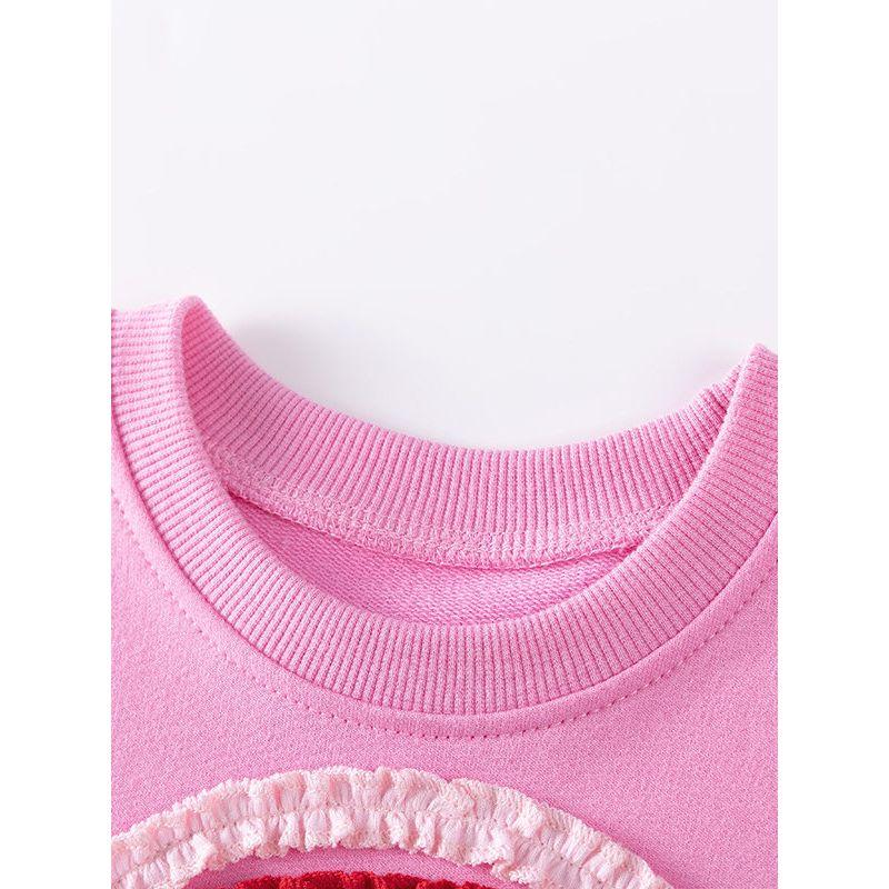 Girls' Sweet Rainbow Long-Sleeve Pullover Sweatshirt and Leggings Two-Piece Set, Baby Pure Cotton T-Shirt Autumn Outfit Trendy 3
