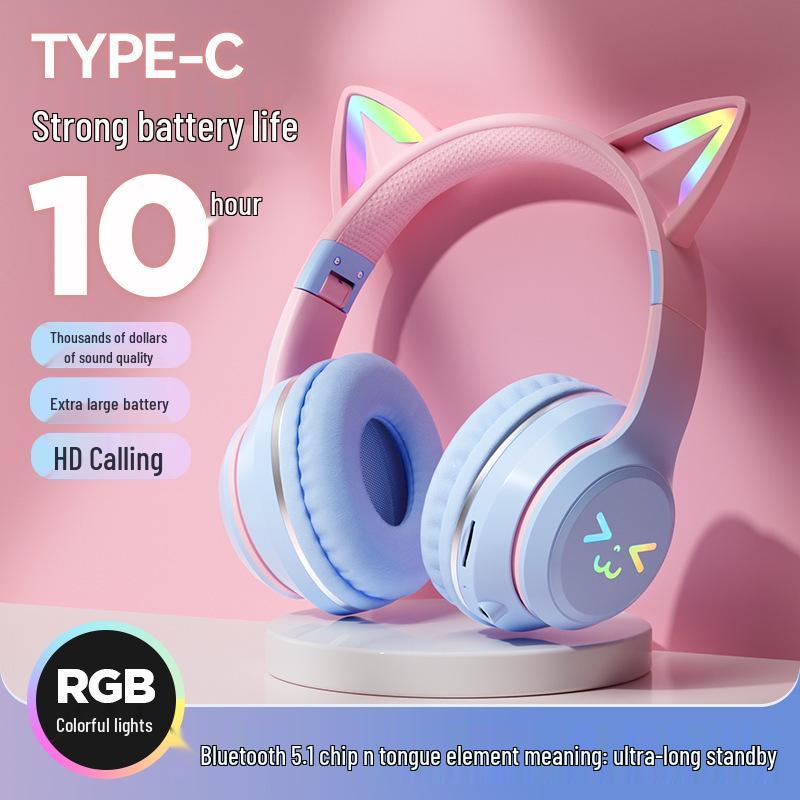 

BT-618 Gradient Color Over-Ear Wireless Bluetooth Headphones - Ideal for Gaming & Sports Black