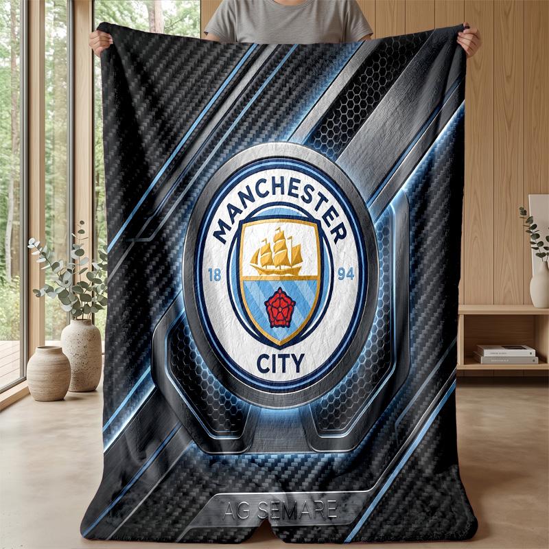 Manchester City Theme blanket Soft Flannel Blanket Plush Throw Blanket Cozy Sofa Bed Blanket for Home Decor