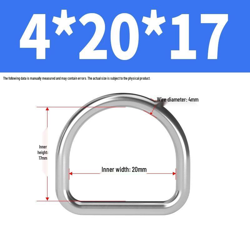 304 Stainless Steel D-Shaped Semi-Circular Buckle for Clothing, Luggage, Hat, DIY Accessories.