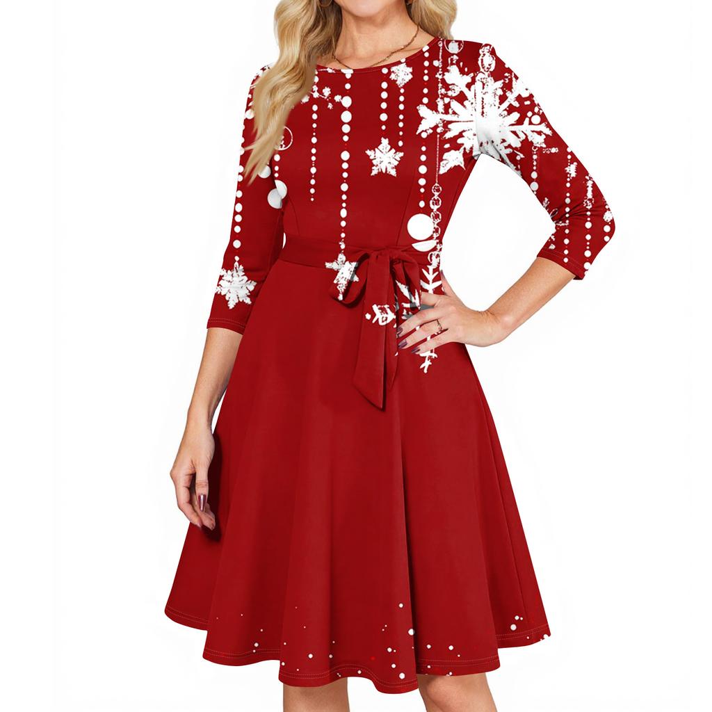 Damen Cocktailkleider 3/4 Ärmel Vintage Hochzeitsgastkleid