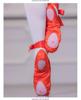 Rote Satin Ballett- & Gymnastikschuhe mit weicher Sohle für Erwachsene - Übergröße