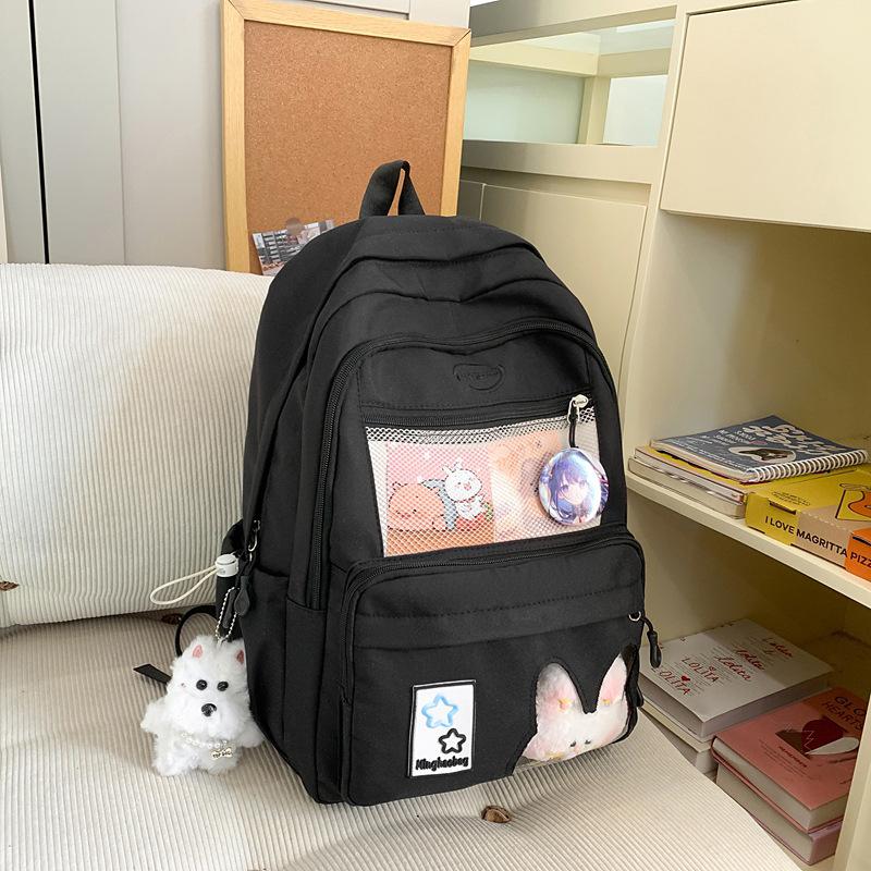 High School Students, Japanese Cute Transparent Pain Bag, Large-capacity Student School Bag, Simple and Versatile Girl Backpack.