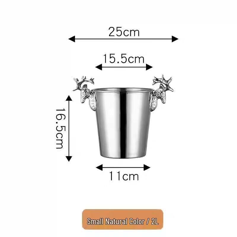 Stainless Steel Ice Bucket with Elk Design
