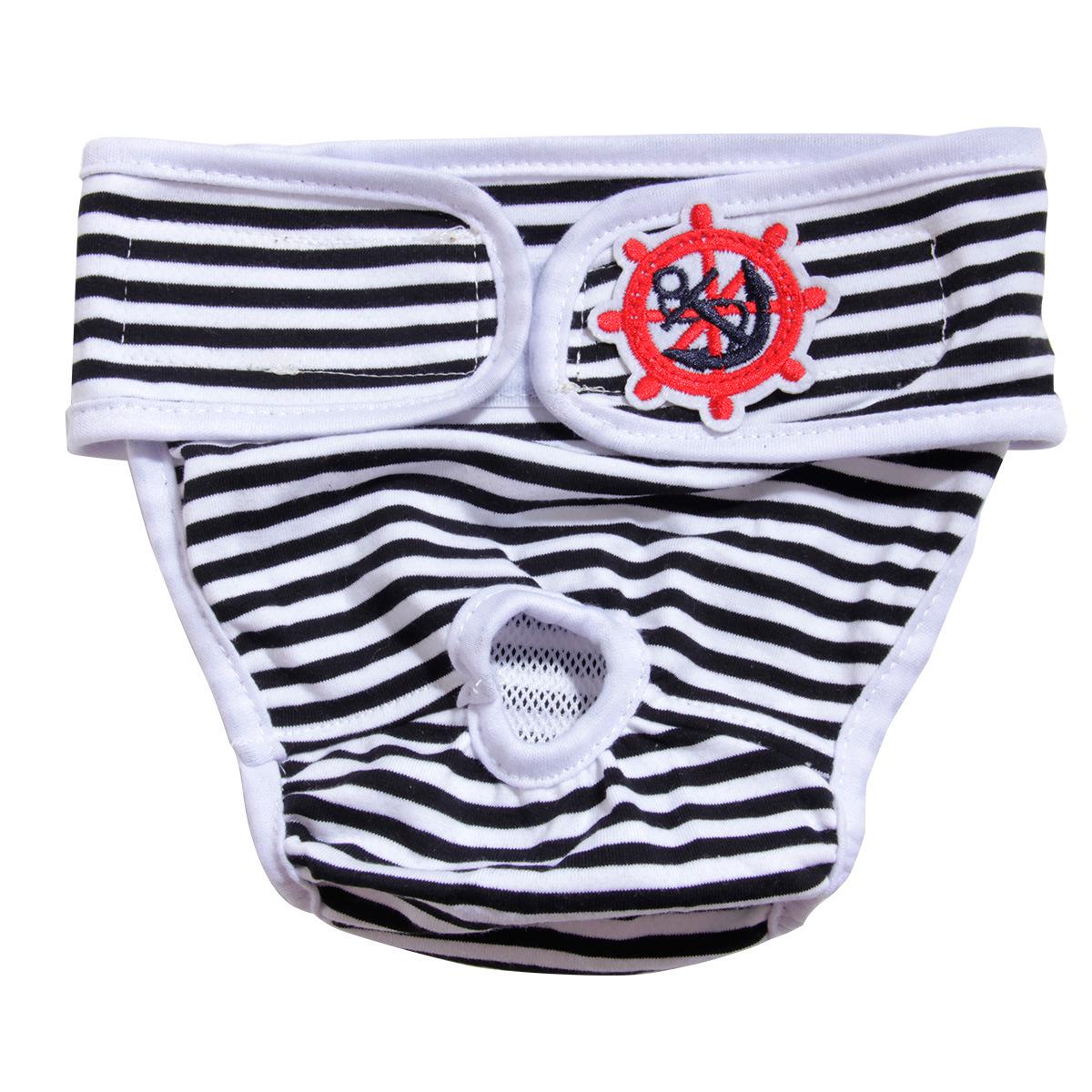 

Pet Sailor Suit Physiological Velcro Panties - 3 Colors S чёрный