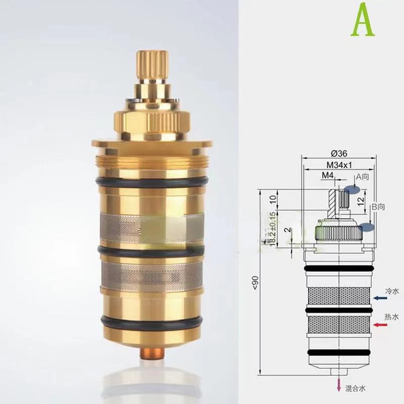Thermostatic Cartridge Temperature Control Valve Faucet Accessories Bathroom Fixture Brass Thermostatic Cartridge