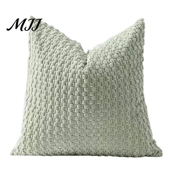 Invisible Zipper Pillow Protector Bubble Corduroy Throw Pillowcase, Decorative Square Cushion Cover, Soft Skin Friendly Bedside Pillows Textured Cover