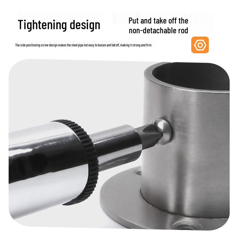 Stainless Steel Wardrobe Hanging Rod Flange Seat for Curtains, Towels, and Clothes Drying
