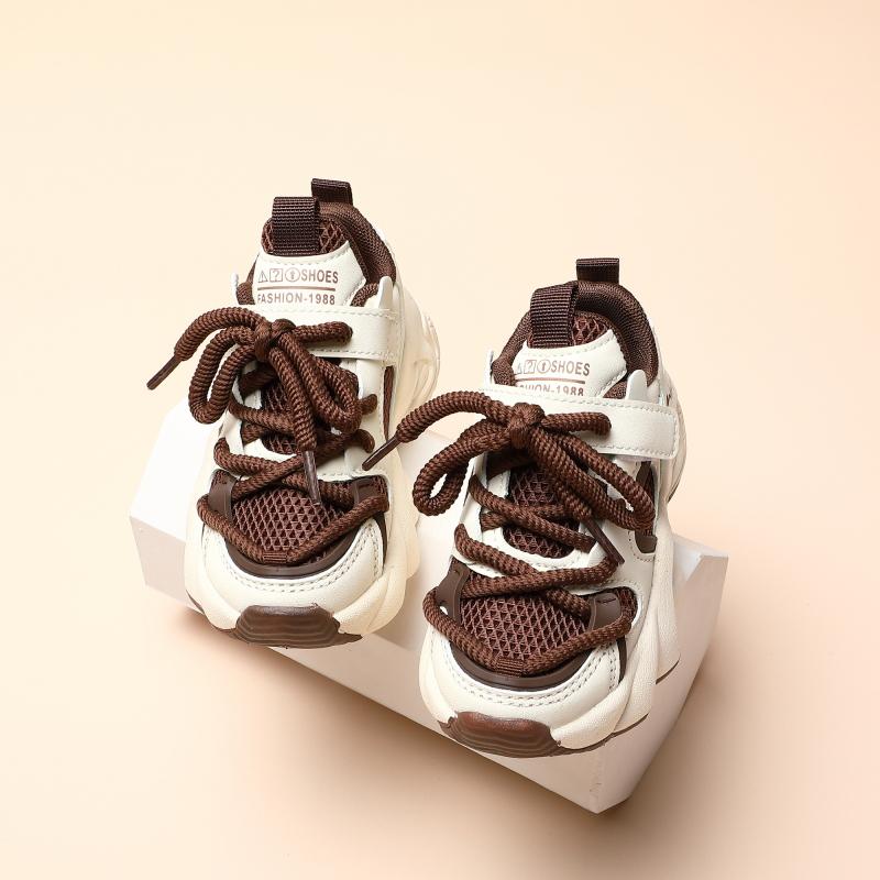 

Новая детская модная дышащая обувь, трендовые детские кроссовки на мягкой подошве для бега, удобные кроссовки для мальчиков и девочек 36 коричневый