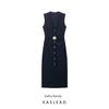 Kaslead New Women Clothes Western Style Simple Slim Fit With Belt Midi Dress 8208709