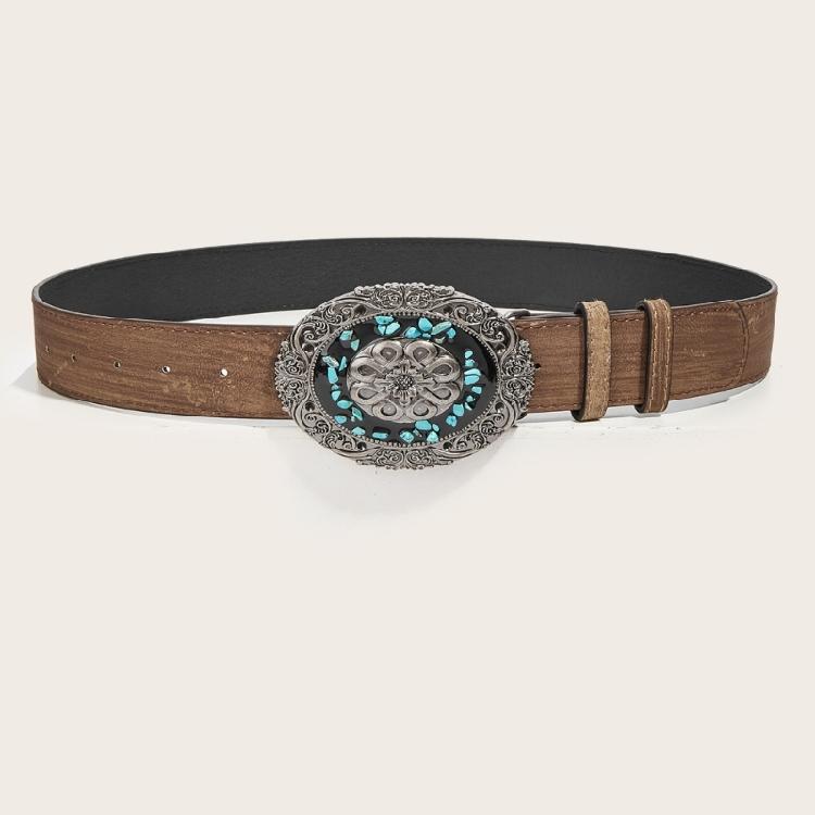 Bohemian Hüftgürtel PU-Leder Taillendekoration Vintage Stil Schärpe Mit Edelsteinen besetzter Breiter Gürtel für Damen