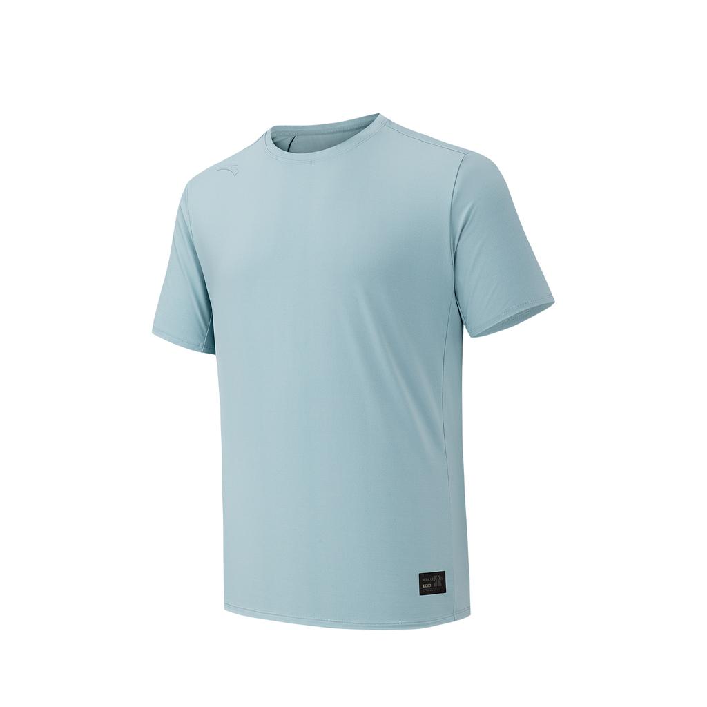 Anta Training Short Sleeve Knitted T-Shirt Summer 2026 Men tops Cloud-Smoke-Blue 952627108-2