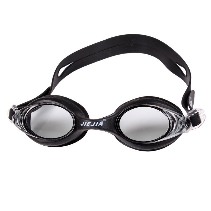 JieJia swimming goggles J48New silicone integrated anti-fog swimming goggles, flat-lens adult swimming goggles чёрный