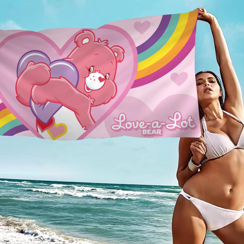 CARE BEARS Microfiber Printed Beach Towel Mountain Climbing Yoga Beach Swimming Running Absorbent Soft Towel