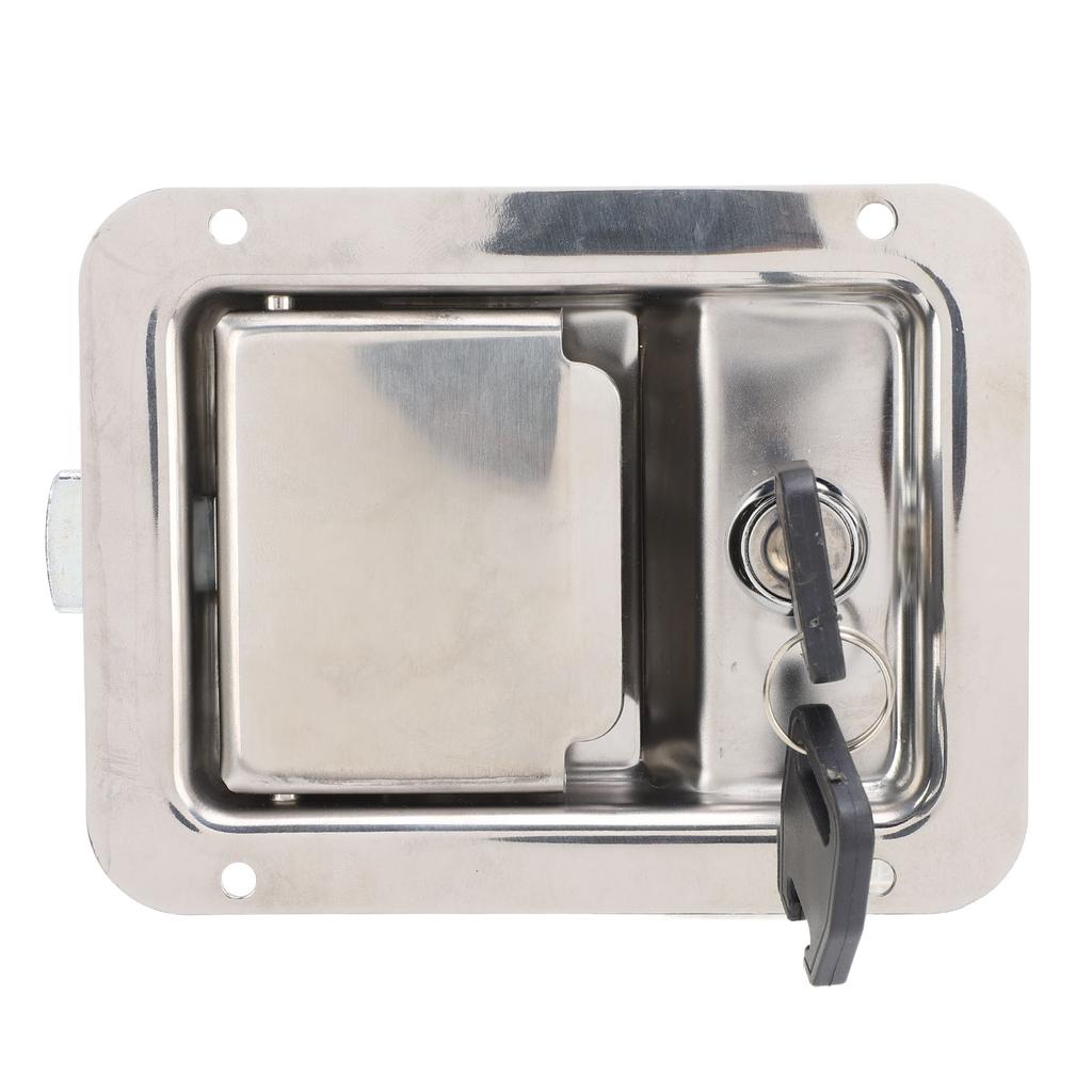 Tool Box Latch Stainless Steel 5.5x4.3in Flush Mount RV Toolbox Handle Lock with Keys Gasket for Caravan Truck RV