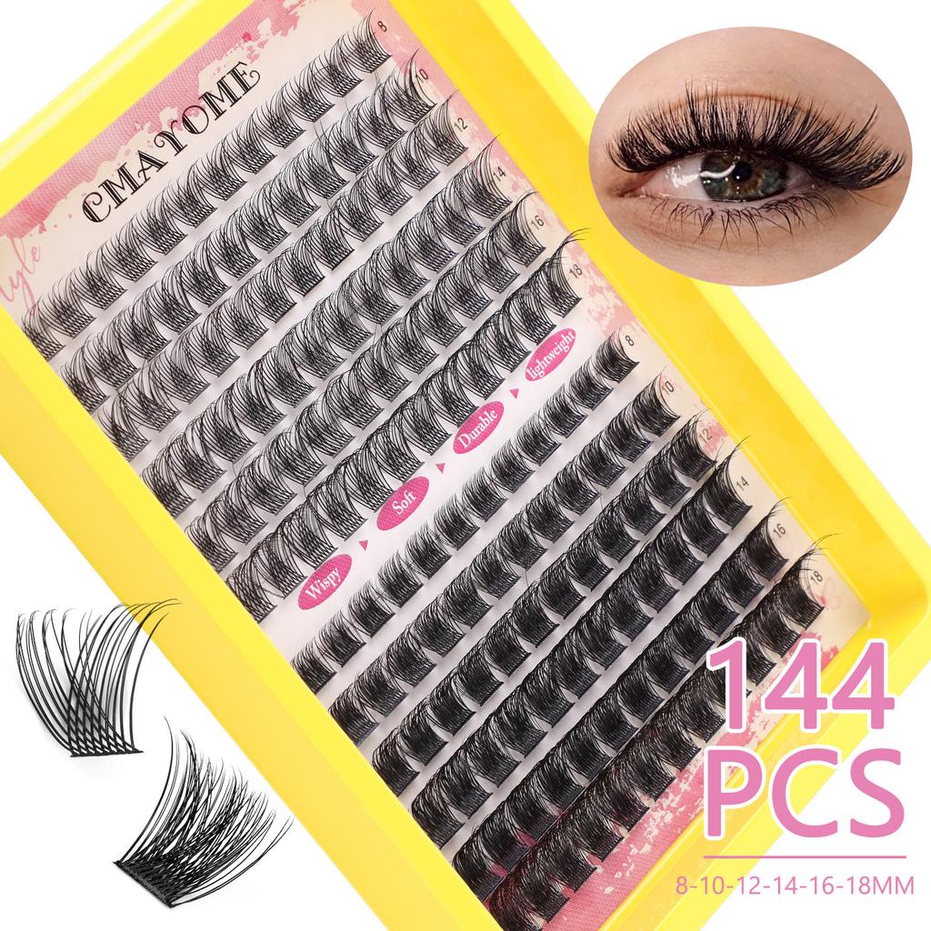 Single Cluster C Curl Multiple Hair False Eyelashes Natural Density 8-18Mdiy Segmented Eyelashes