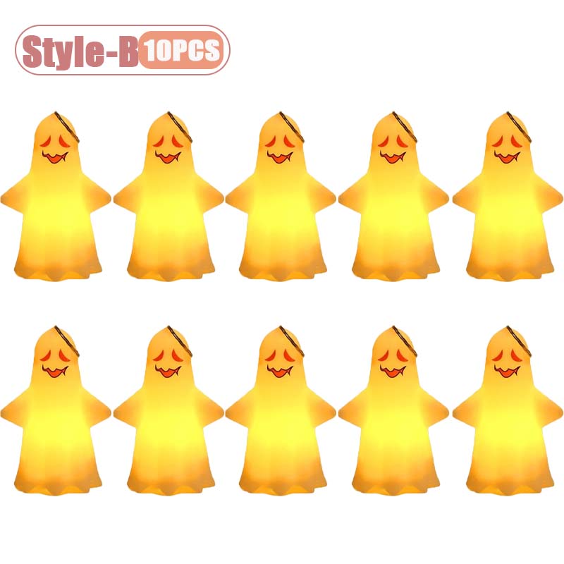 Portable Pumpkin Lantern with Ghost Hanging Ornament Hallowmas Decoration for Party Haunted House Indoor Outdoor Scene Prop