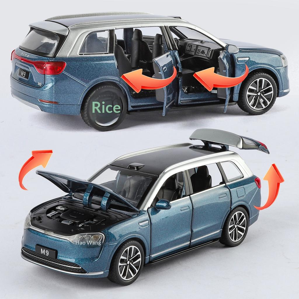 1:32 Wenjie M9 New Energy Alloy Car Imitating Real Car Model Collection Ornaments Boy Toy Off-road Vehicle Gift