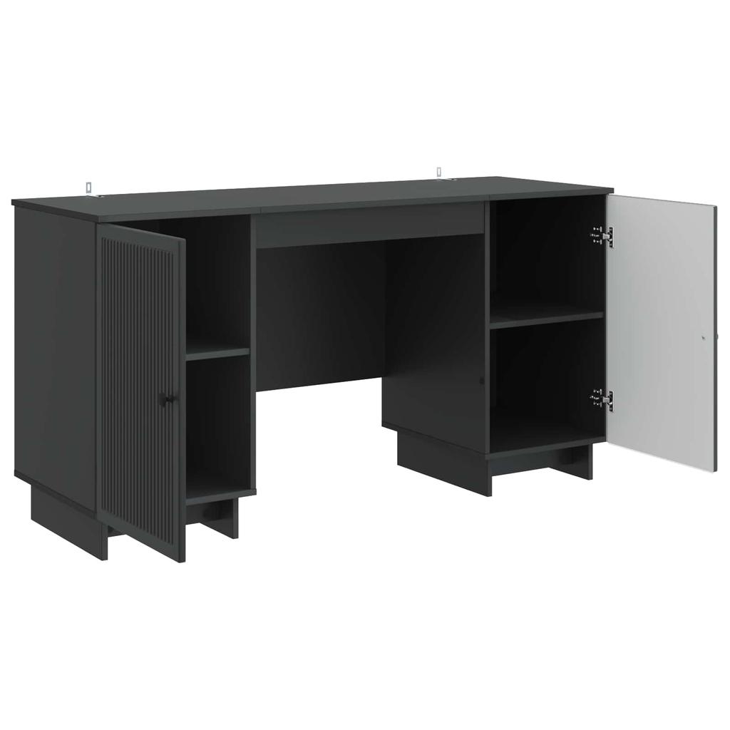 Desk Black Particleboard 142.5 x 50 x 75 cm
