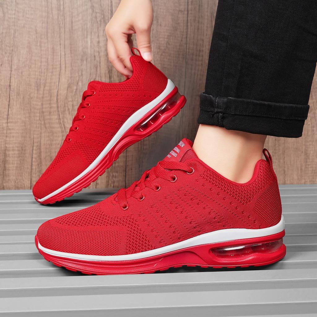 (New) Large Size Men's Shoes Sports Casual Flying Weaving Breathable Lightweight Running Shoes Air Cushion Couple Shoes