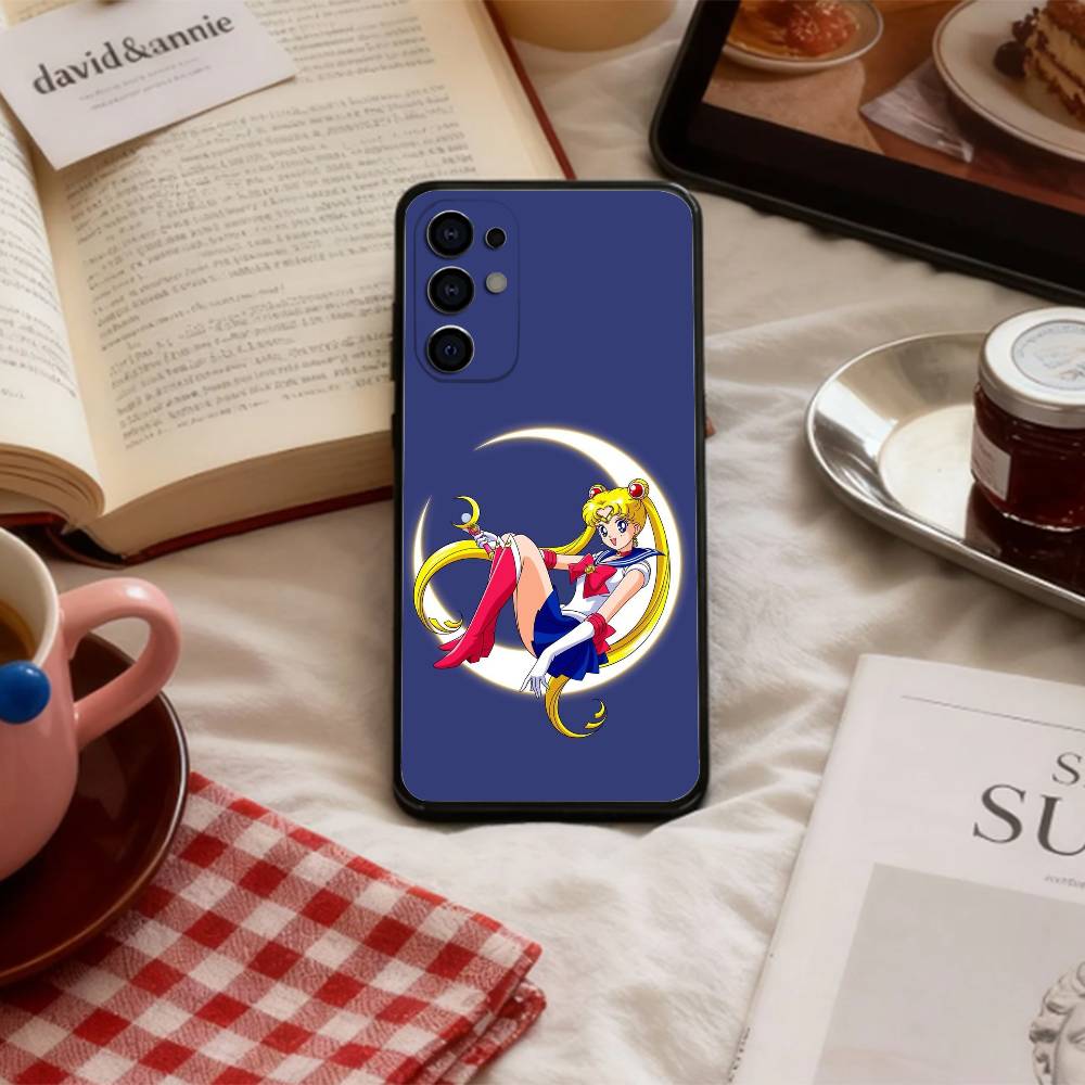 CUTE Cartoon S-Sailor M-Moons    Phone Case For Samsung S 25,24,23,22,30,21,10,9,Ultra,Plus,Lite,FE,4,5 G Soft Black Case