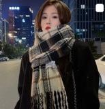 Retro plaid Japanese and Korean atmosphere plaid scarf women's plaid series contrasting color warm shawl student scarf