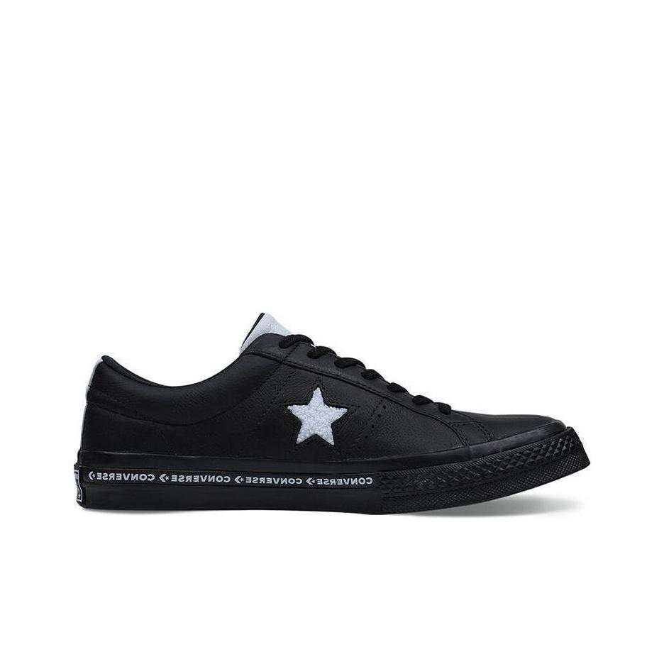 Converse One Star Color Block Splicing Non-Slip Wear-Resistant Low-Top Skate Shoes Unisex Sneaker Black White 159721C