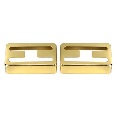 2 Stück Gitarren-Pickup-Abdeckung H-Loch Messing Hohe Härte E-Gitarre Doppelspulen-Pickup-Gehäuse Gold