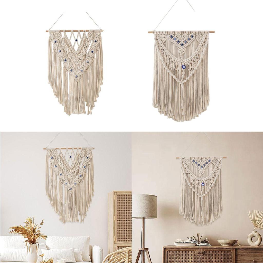 Macrame Woven Wall Hanging Birthday Gift Bohemian Tassel Beautiful Tapestry Pendant for Apartment Nursery Bedroom Dorm Party