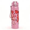 1PC Number Six Seven Bow Design 750ml Color Plastic Sports Water Bottle Leakproof Flip Straw Lid Suitable for Sports Office Home Use