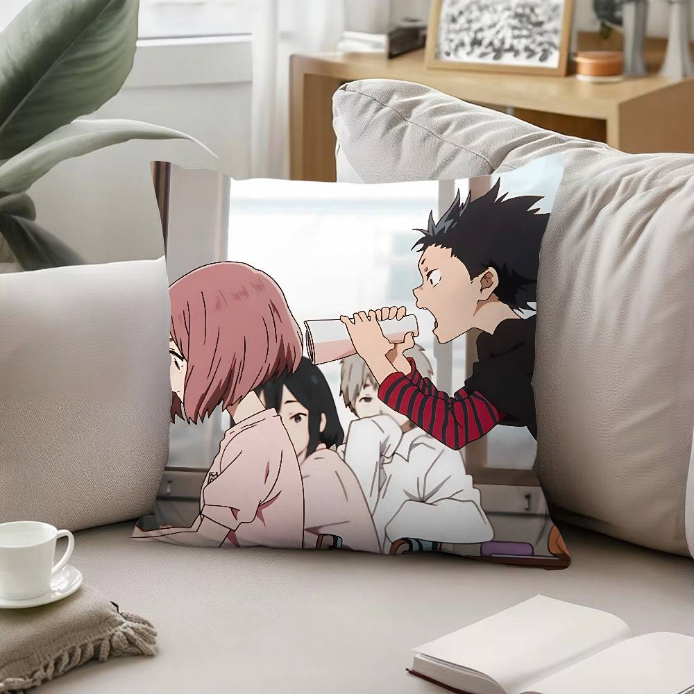 Anime A Silent Voice Throw Pillow Covers Pattern Cushion Cover Suitable For Sofa Bedroom Car Pillow Cover