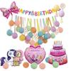 Cartoon Unicorn Pony Poly Balloon Suit Girl Baby Birthday Party Arrangement Photo Background Wall