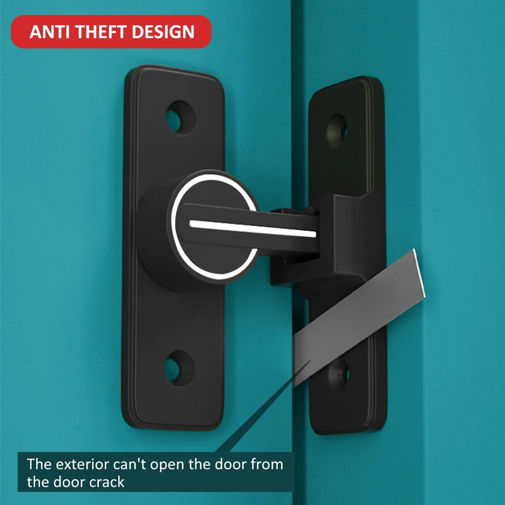 Privacy protection luminous door lock zinc alloy 90 degree sliding door lock heavy-duty barn door bolt