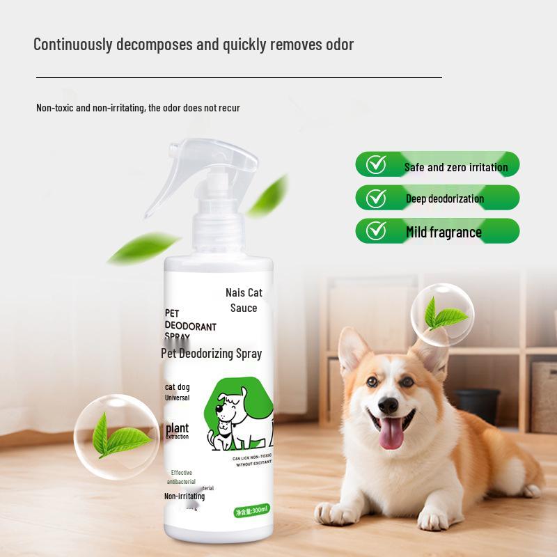 NaisCat Pet Deodorant Spray for Cats and Dogs, Plant-Based, Effective Antibacterial, Non-Irritating.