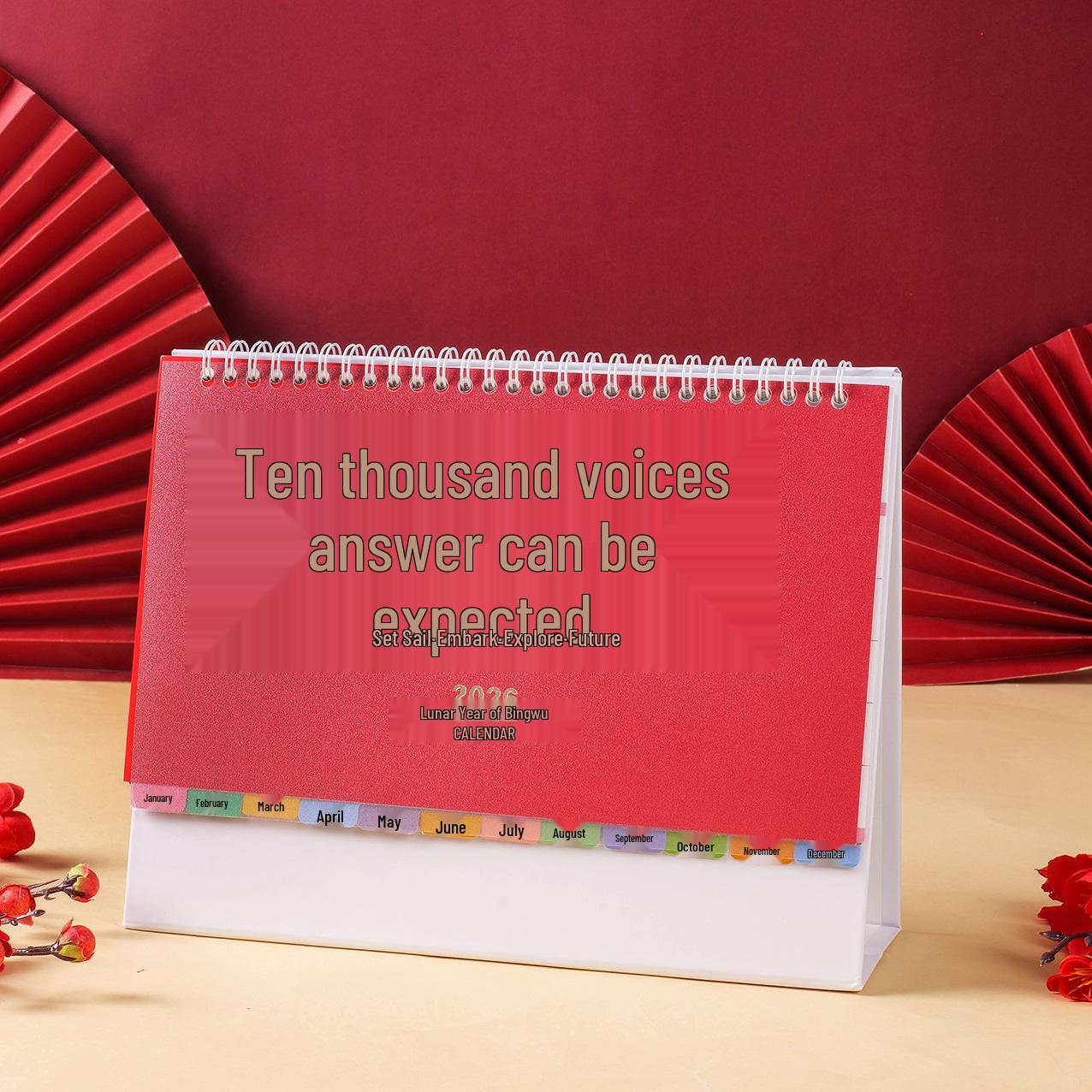 

Chinese Cartoon Horse Year Desk Calendar: Customizable Tabletop Ornament & Corporate Culture Promotion Memo Calendar 2026