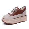 8CM Genuine Leather Women Casual Shoes 7cm Platform Wedge Female Women Sneakers Chunky Spring Autumn Shoes Summer