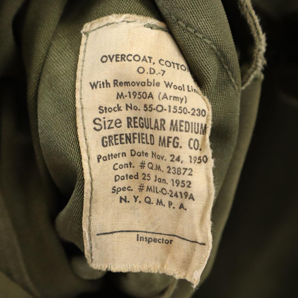 US ARMY 50s Long Sleeve Over- Coat L Khaki Military Men's Used