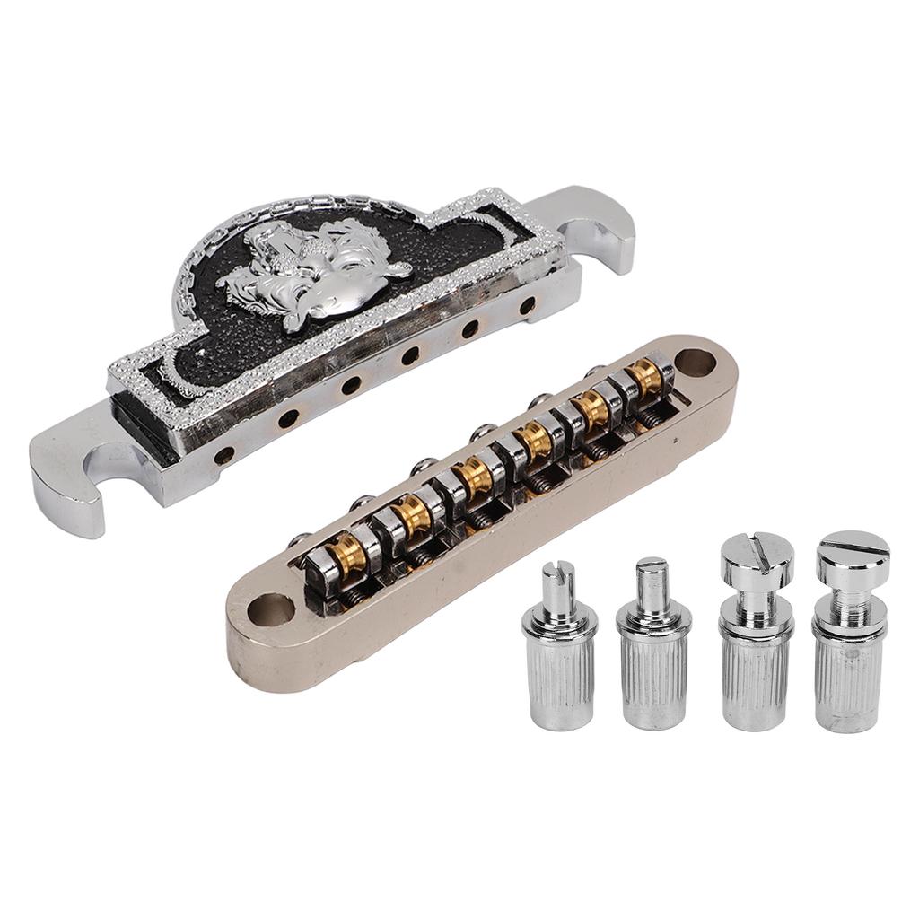 Guitar Roller Saddle Bridge Metal Tiger Silver Decorative Electric Guitar Bridge Replacement