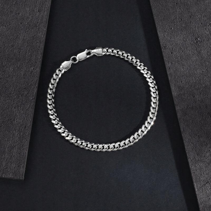 Men' Silver Bracelet 4mm/24cm 925 ITALIAN SILVER + FREE