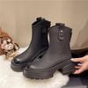 Leather Thick-soled Martin Boots, New Autumn and Winter Shopping Malls, the Same Thick-soled Heightened and Thin Elastic Boots Martin Boots