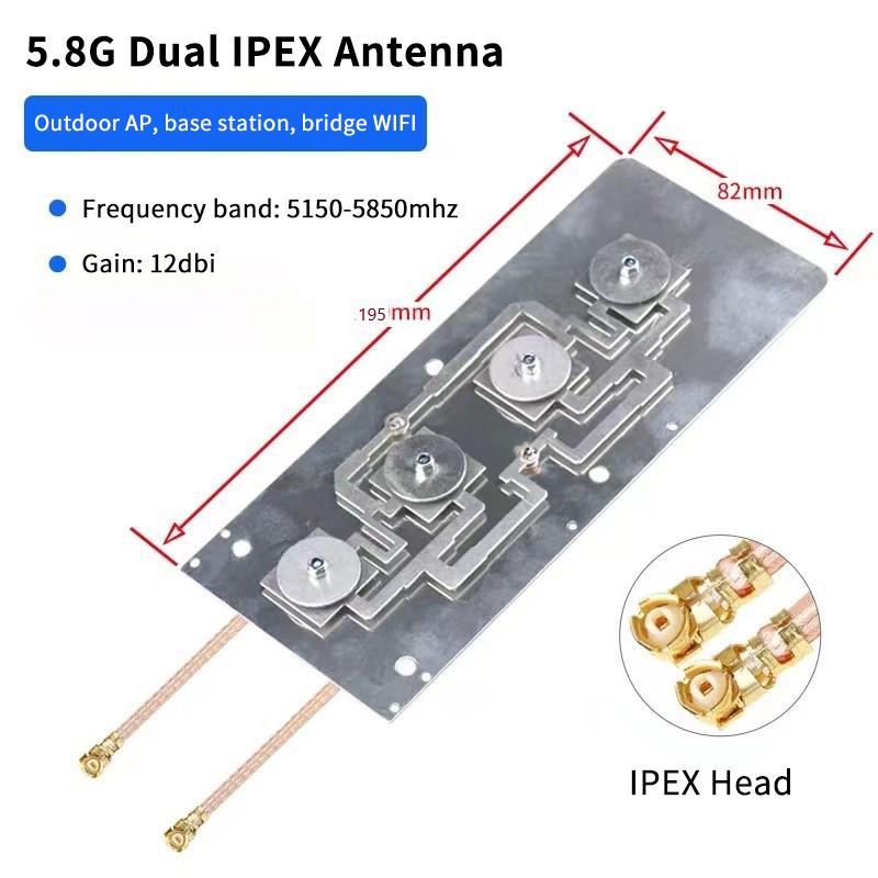 1 Stück Hoher Gewinn 9/12 dBi 2400-2500/5150-5850 MHz Dualband 2,4G 5,8G WLAN Drahtloser Router Modul AP Bridge Verstärker Antenne